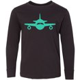 thumbnail image 3 of Inktastic Cute Teal Airplane Long Sleeve Youth T-Shirt, 3 of 5