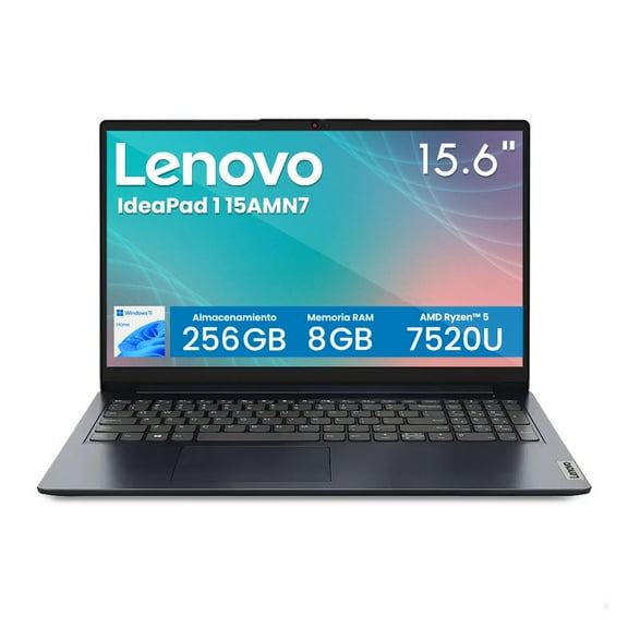 Laptop Lenovo IdeaPad 1 15AMN7 AMD Ryzen 5 7520U 8GB 256GB SSD 15.6" FHD Touch Windows 11 Home Azul Abyss