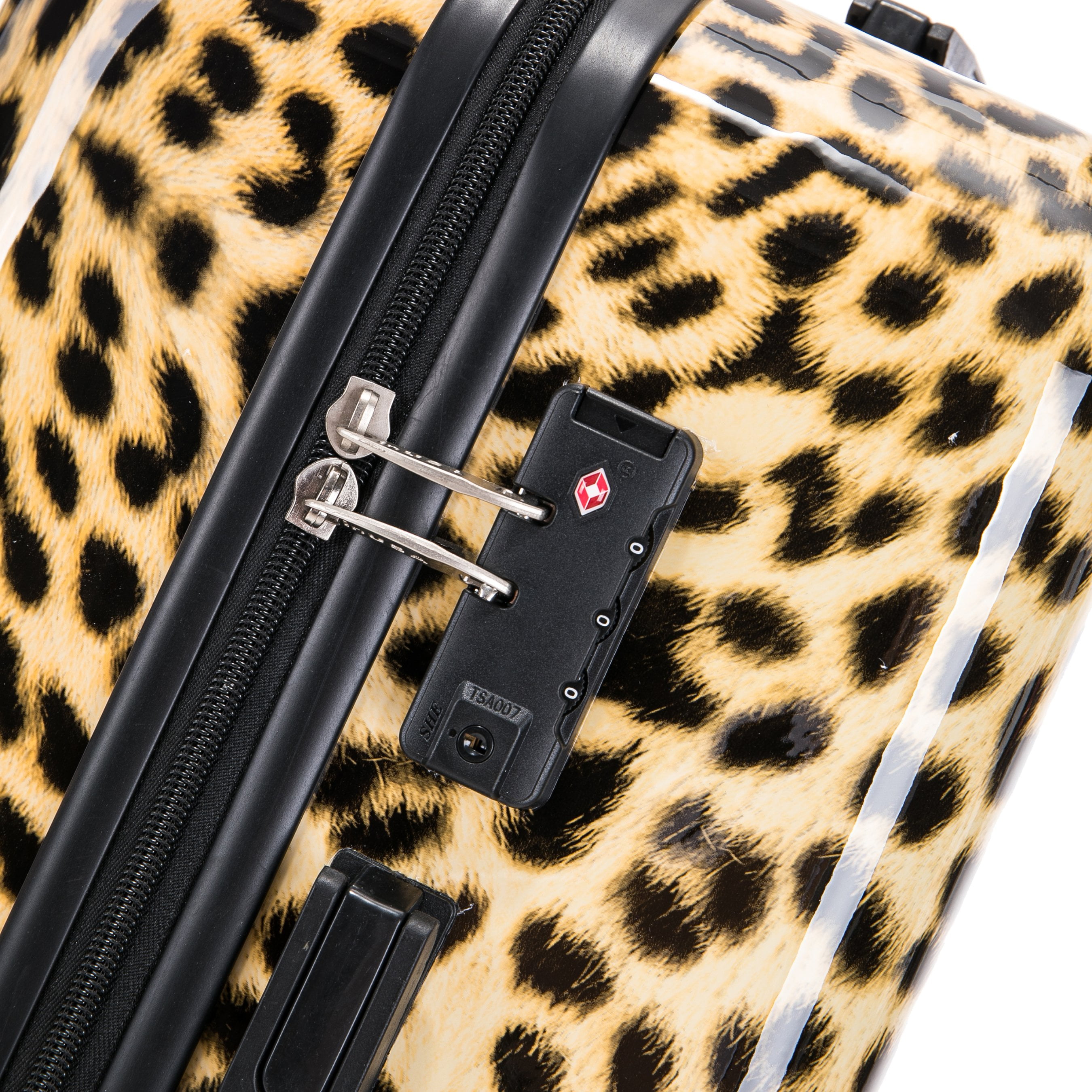 InUSA Print 28" Hardside Lightweight Luggage with Spinner Wheels, Handle and Trolley, Cheetah