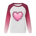 thumbnail image 4 of BLVB Women Valentines Shirts Round Neck Long Sleeve Casual Heart T Shirt Love Graphic Sweatshirt Pullover Fashion Tops, 4 of 5