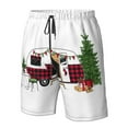 thumbnail image 4 of Disketp Men's Swim Trunks Hawaiian Breathable Surf Beach Swimsuits Mesh Lining Beach Shorts with Pockets-Vintage Buffalo Plaid Christmas Camper, 4 of 7