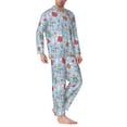 thumbnail image 2 of Salouo Sea Turtle Print Button-Front Long Sleeve Pajama Set for Men, Soft 2Pjs Men's Long Sleeve Sleepwear-XX-Large, 2 of 7