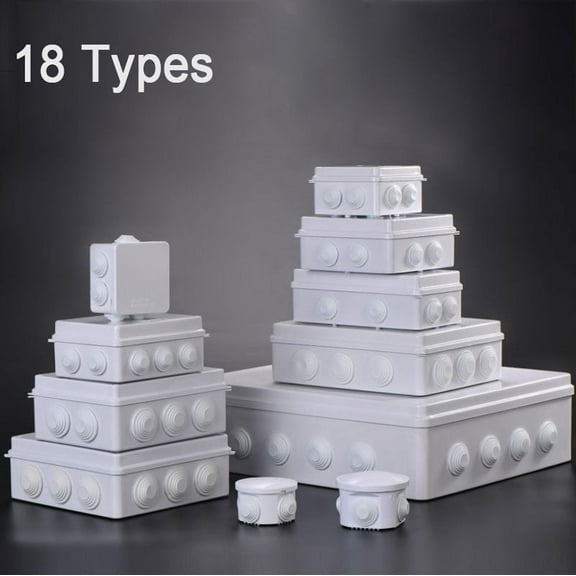 SENRISE Junction Box Waterproof Durable Electrical Project Enclosure Opening Hole/Reserved Hole Multiple Sizes