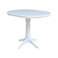 thumbnail image 5 of 36" Round Dining Table with 12" Leaf and 4 Emily Chairs – White - 5 Piece Set, 5 of 6