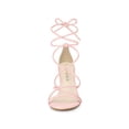 thumbnail image 2 of BLISSFUL STEP Women's Strappy Heel Lace Up Stiletto Heels Sandals Pink 7, 2 of 8