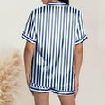thumbnail image 7 of WAYUTE Womens Sets 2 Piece Outfits Short Sleeve Stpried V Neck Button Down Shirts and Shorts Set Comfortable Home Outfit Loungewear Sets, 7 of 7