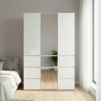 Elise Modular Wood Closet System with Mirror in White
