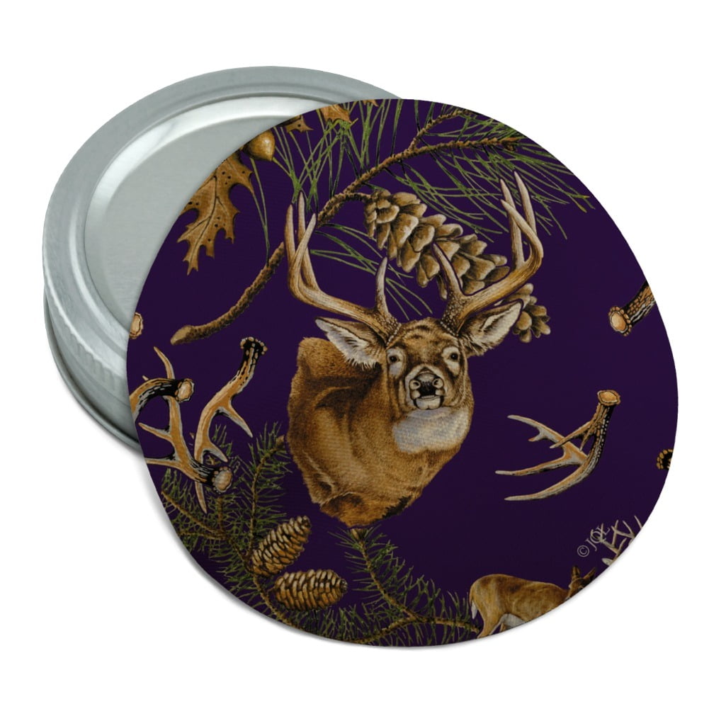 Deer Antlers Pine Tree Cones Hunting Round Rubber NonSlip Jar Gripper