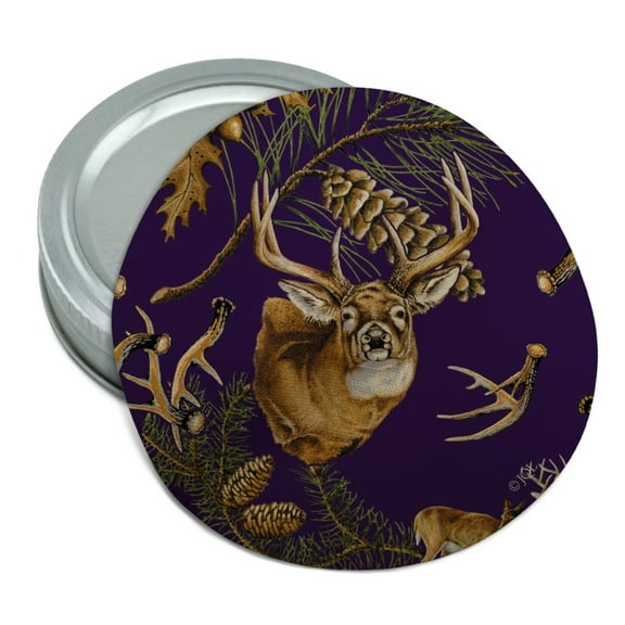 Deer Antlers Pine Tree Cones Hunting Round Rubber Non-Slip Jar Gripper Lid Opener