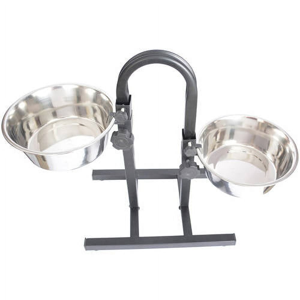 Iconic Pet  Stainless Steel Adjustable Pet Double Diner 20 cup