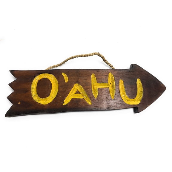 Oahu Arrow Driftwood Sign 12" - Tropical Decor | #dpt529030