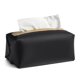 thumbnail image 1 of 1 unidad (negro) caja de pañuelos impermeable gruesa de cuero PU soporte de almacenamiento de pañuelos caja para pañuelos de papel para coche/hogar/oficina/decoración de boda, 1 of 5