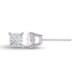 thumbnail image 4 of SZUL Women's Lab Grown 1/2 Carat Princess Cut Solitaire Diamond Earrings in 14K White Gold, 4 of 7