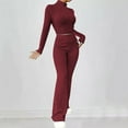 thumbnail image 2 of Bixock Women Fall and Winter Outfit Set,Women Two-piece Set,Women's Two-Piece Set Fall and Winter Knit Long Sleeve Round Neck Top and Loose Pants Casual Outfit Set, 2 of 5