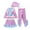 Purple, variant on 5-6 T Bathing Suit Girls Girls Long Sleeve Sun Protective Swim Set with Cute Cartoon Scale Print Four Piece Outfit