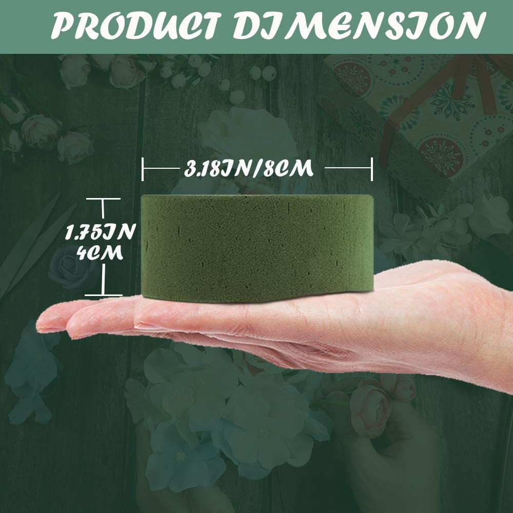15 PCS Floral Foam, Green Block for Artificial Flowers, Round Wet & Dry Foam Bricks, Florist Foam for Flower Arrangements