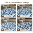 thumbnail image 7 of ODIKA 3'x5' Navy Blue Abstract Waves Geometric Washable Throw Rug Modern Flowing Curved Lines With Circular Motifs Striped Mid for Entryway, Kitchen, Mudroom, Stain Resistant, Low Profile, Non-Slip, 7 of 7