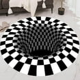 thumbnail image 4 of 3D Print Plaid Vortex Illusion Easy To Clean Carpet Floor Rug for Living Room Decor 160cm, 4 of 9