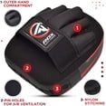 thumbnail image 2 of RDX Kids Focus Boxing Punch Mitts, Punching target, Punching pad Leather Curved Hook and Jab Target Hand Pads, Coaching Strike Shield for MMA, Red, 2 of 8