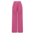 thumbnail image 4 of REALiKUN Womens High Waisted Chiffon Loose Pleated Wide Leg Palazzo Pants Maxi Skirt, 4 of 5