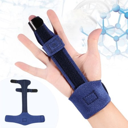 WALFRONT Adjustable Finger Splint Metacarpal Fracture Healing Mallet Finger Correcting Support Brace, Finger Brace, Adjustable Finger Brace