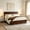 Walnut, variant on AUU Queen Size Solid Pine Platform Bed with Adjustable Height Headboard & Reinforced Frame – Sturdy Wooden Bed Frame for Bedroom, Guest Room, or Apartment, No Box Spring Needed