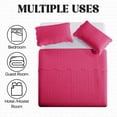 thumbnail image 6 of Ameha 3 Piece Quilt Set Chevron Bedspread Reversible Ultrasoft Microfiber Adult Bedding Pink Color Queen, 6 of 9