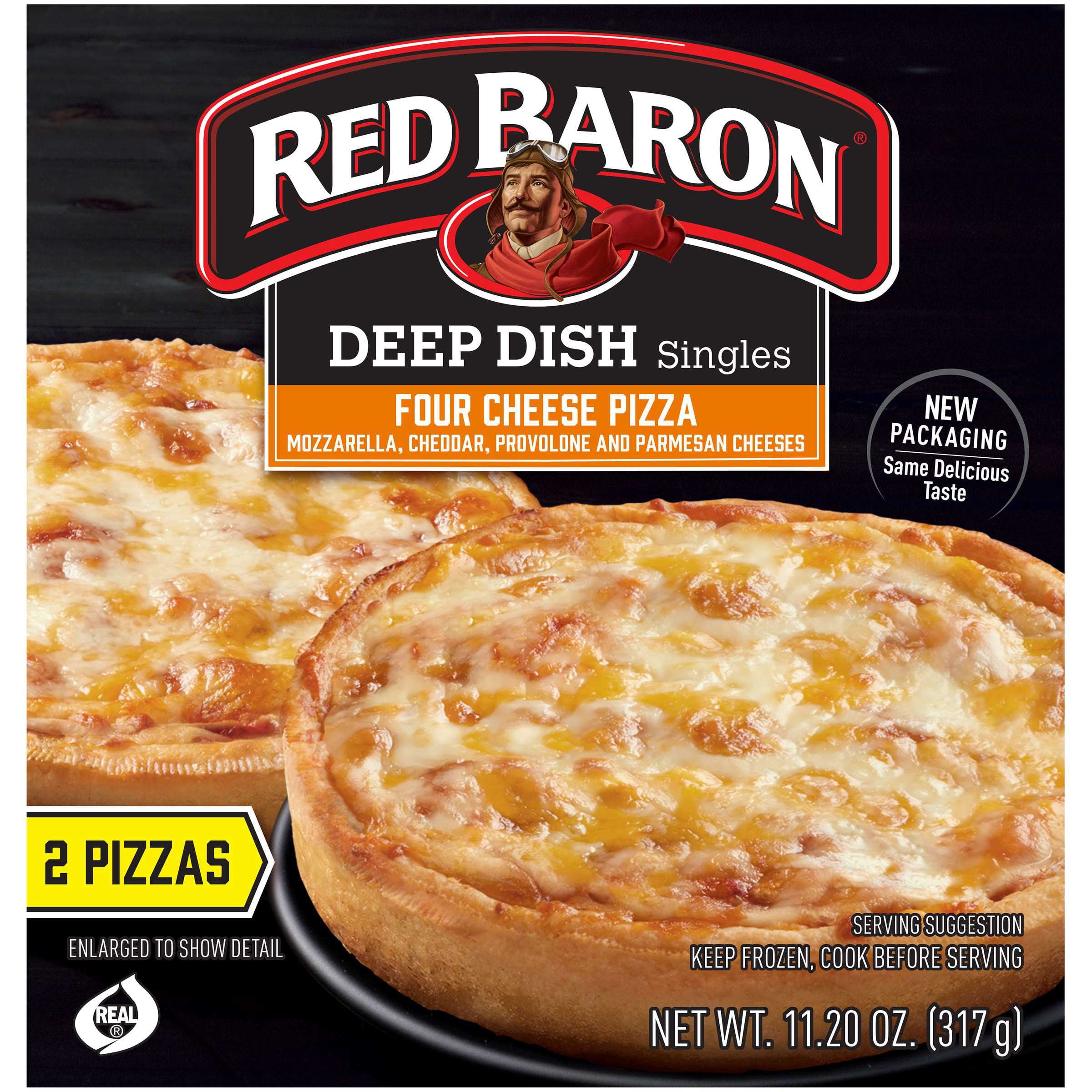Red Baron Single 4 Cheese Deep Dish Pizza, 5 inch - 12 per case.