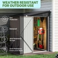 thumbnail image 5 of LazySunsets 6 x 4 ft Lean to Storage Shed, Outdoor Metal Storage Cabinet with Vent for Patio, Brown, 5 of 8