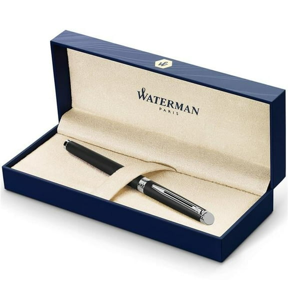 Waterman S0920850 Hemisphere Essential Trim Pen, Matte Black & Chrome