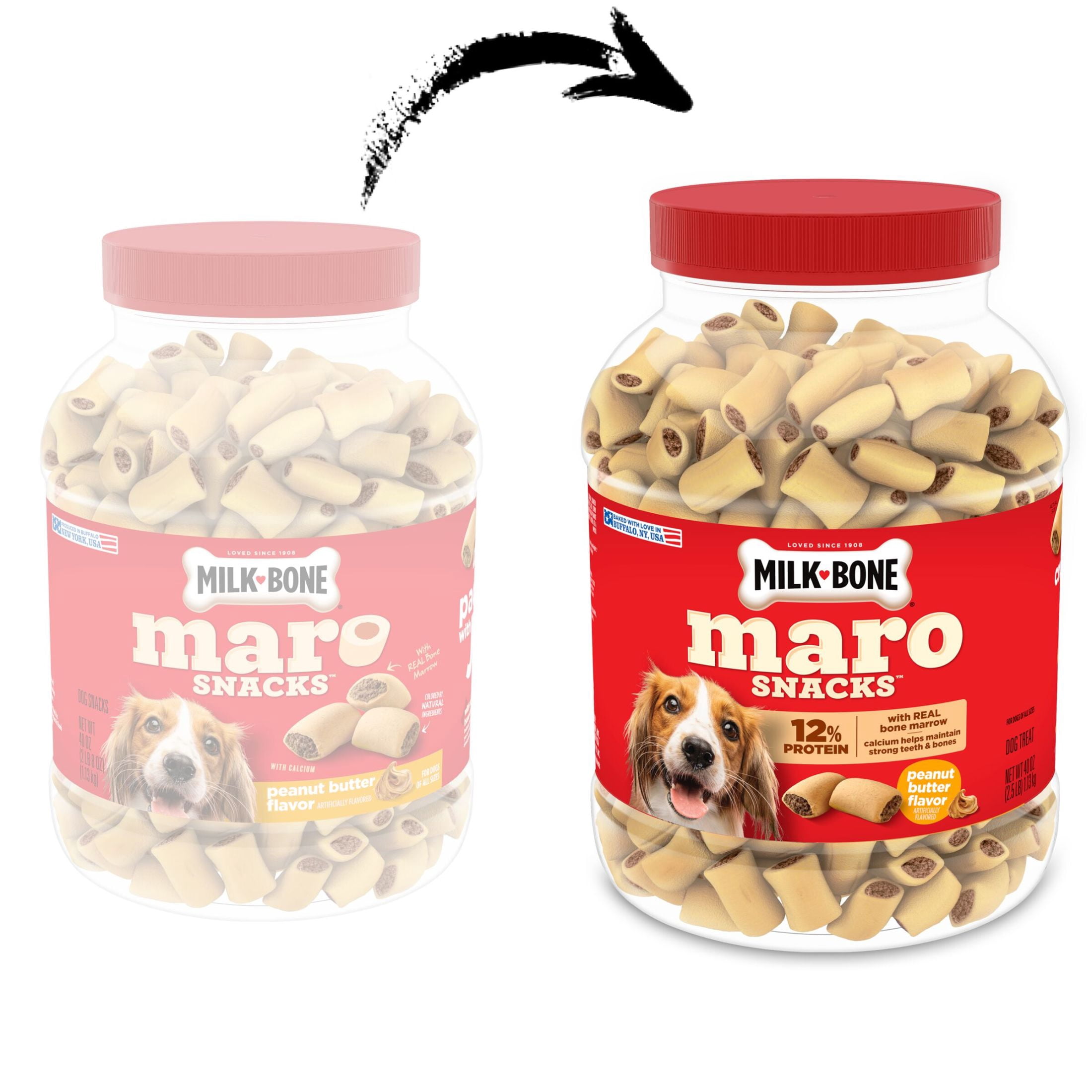 Milk Bone MaroSnacks Peanut Butter Flavor Dog Treats With Bone Marrow, 40 oz