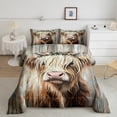 thumbnail image 2 of Erosebridal Ensemble de Literie Taureau des Highlands, Couette Simple, Couette en Duvet d'Animal de Ferme, Décor de Ferme, Réversible, 2 of 7