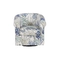 thumbnail image 3 of Linon Home Decor Moriarty Coastal Seashell Swivel Accent Arm Chair Ocean Blue - Coral, 3 of 5