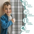 thumbnail image 3 of Blackout Kids Curtains,Gray White Plaid Checkered Pattern Childrens Insulated Curtains Set Of 2,Bedroom Essentials,Toddler Room Decor 42"x54", 3 of 5