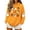 #01 Orange, variant on Busydd Halloween Graphic Hoodies For Women Trendy Cute Ghost Pumpkin Print Fall Tops Casual Long Sleeve Drawstring Hooded Sweatshirt With Pocket