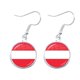 thumbnail image 5 of Palestine Thailand Cyprus Egypt Colombia Tunisia Austria Iceland Cambodia National Flag 16mm Glass Cabochon Drop Earrings Women, 5 of 5