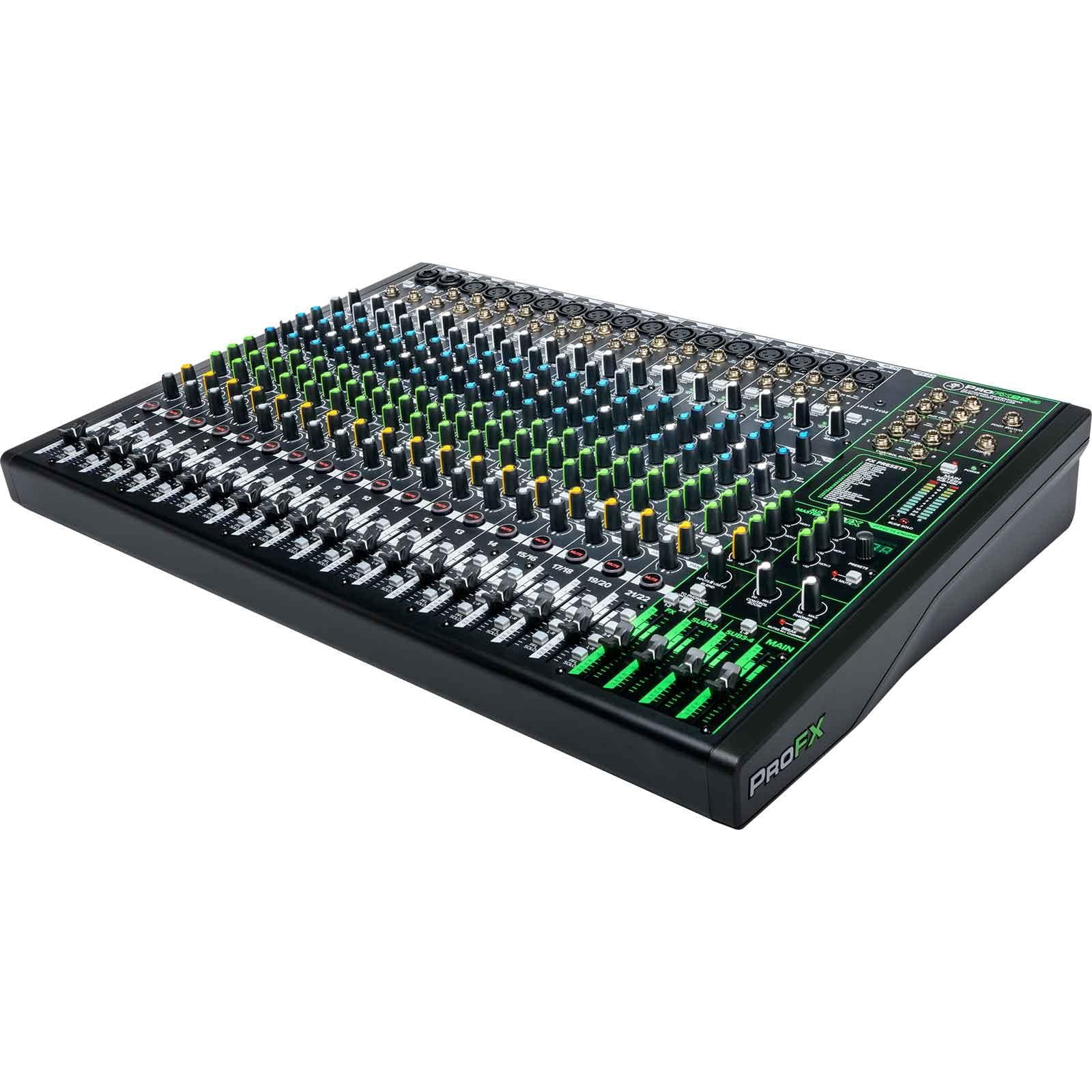 Mackie ProFX22v3 22 Channel 4-bus Professional Effects Mixer with Gator Cases Gear Bag Package