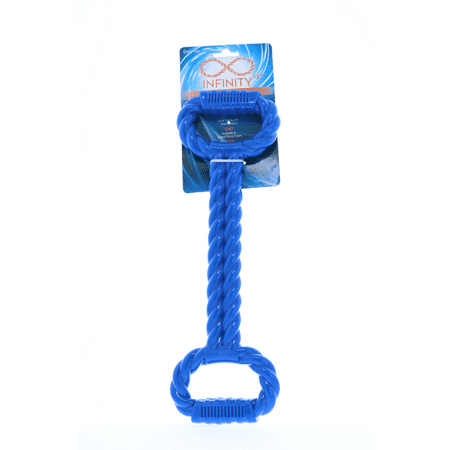 Rope Ring Tug - Infinity Dog Toys 19” TPR Tug and Chew Rope Toy with Handles Blue