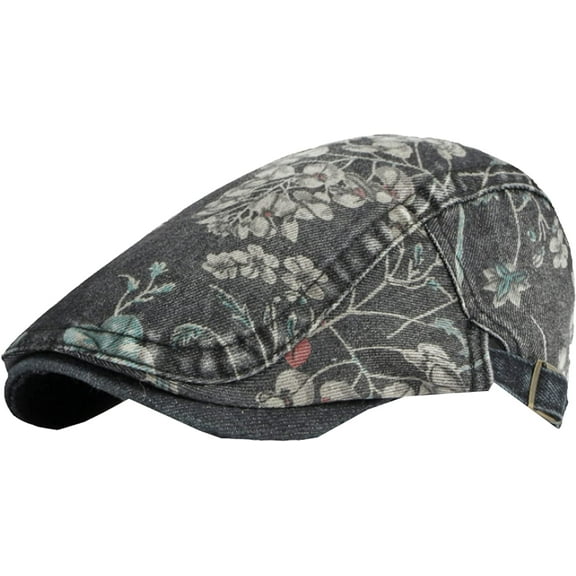 CoCopeaunts Newsboy Cap Spring Autumn Adjustable Beret Male Female Denim Ivy Flat Cap Artist Painter Beret Hat Classic Cabbie Hat