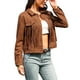 thumbnail image 4 of Chaqueta de ante sintético con flecos INSPIRE CHIC para mujer, chaquetas vintage western de manga larga con botones, color marrón, 4 of 6