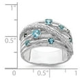 thumbnail image 3 of Auriga 925 Sterling Silver Rhodium-plated London Blue Topaz and Diamond Ring for Women Size- 8, 3 of 6
