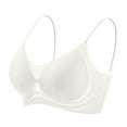 thumbnail image 2 of Women's Backless Bra with Clear Back Straps Women's Thin Comfortable Breathable Soft-Supported Sag-Proof Steel-Free and Seamless Underwear Daily Bra White L, 2 of 9