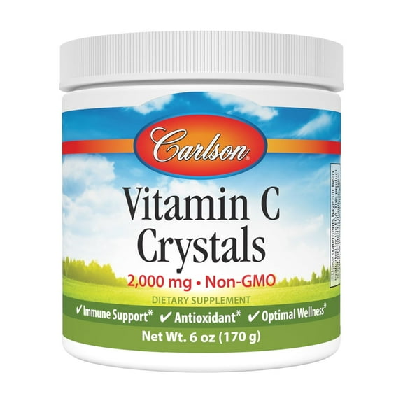 Carlson Laboratories Vitamin C Crystals Non GMO 6 oz Powder