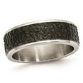thumbnail image 1 of Bague de Mariage Texturée en Acier Inoxydable Plaqué Noir, 1 of 4