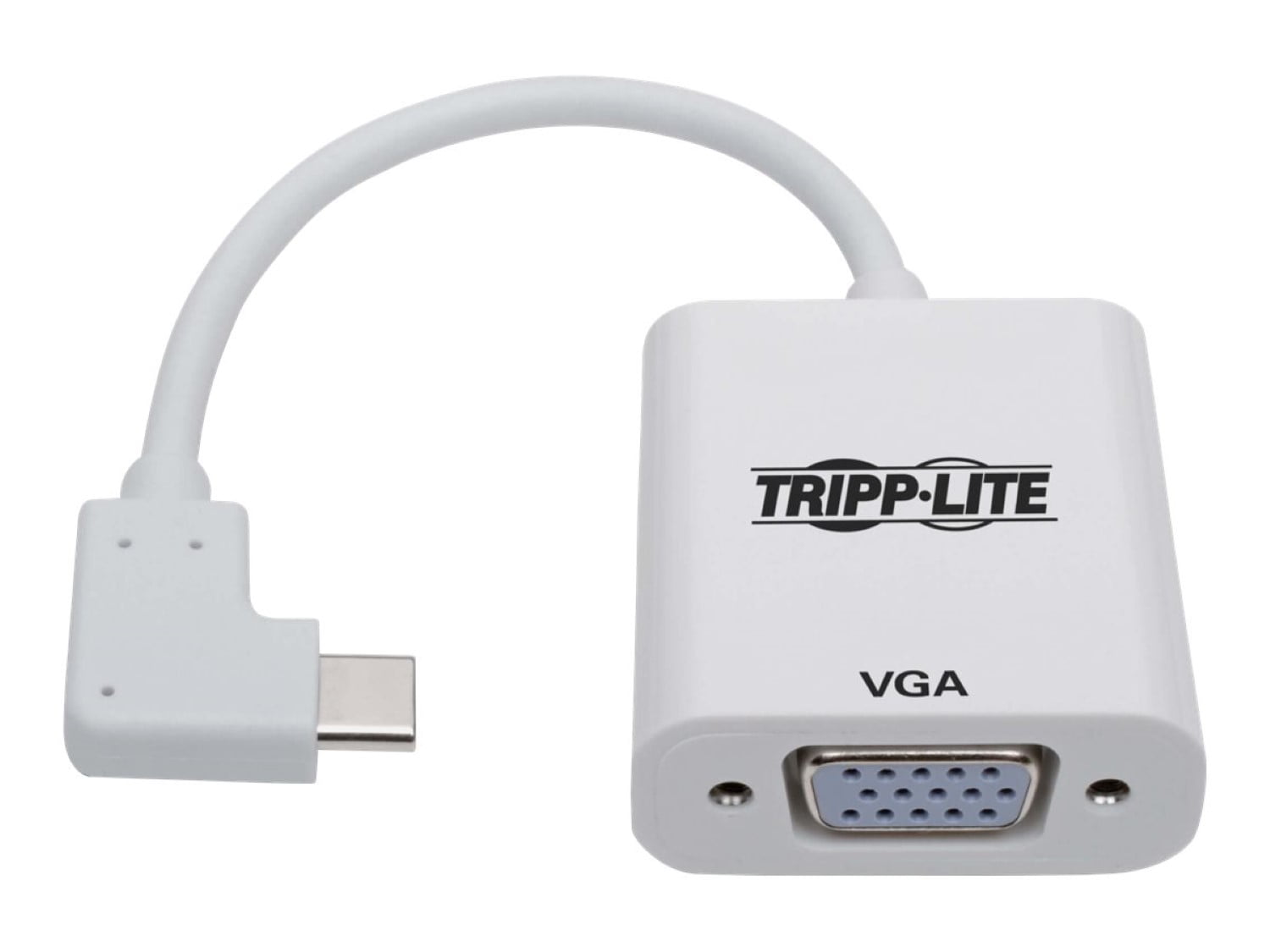 Tripp Lite U44406NVGARA RightAngle USBC to VGA Adapter, M/F, White
