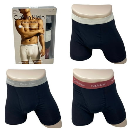 UPC 196807082728 product image for Calvin Klein 3 Pack Boxer Brief Black Cotton Stretch Underwear NB2616954 | upcitemdb.com
