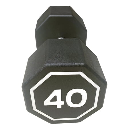 40LB Octagonal Dumbbells - Premium RPE Coated with Chrome Knurled Handle for Home & Gym (Anti-Roll Design)