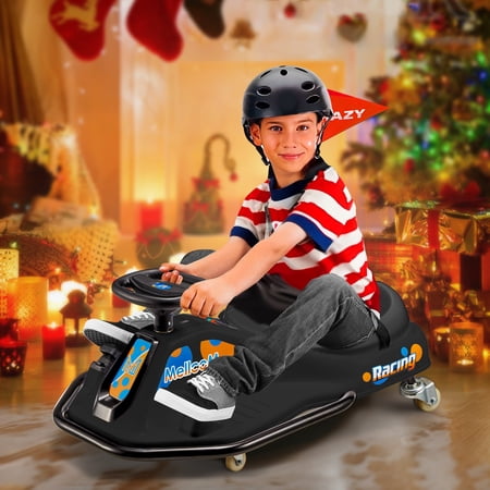 Ride on Drift Carï¼24V Electric Drifting Go-Kart for Rider with 2 Speeds, Music or Ages 3 and Older, Christmas Gifts for Boys and Girls, Black