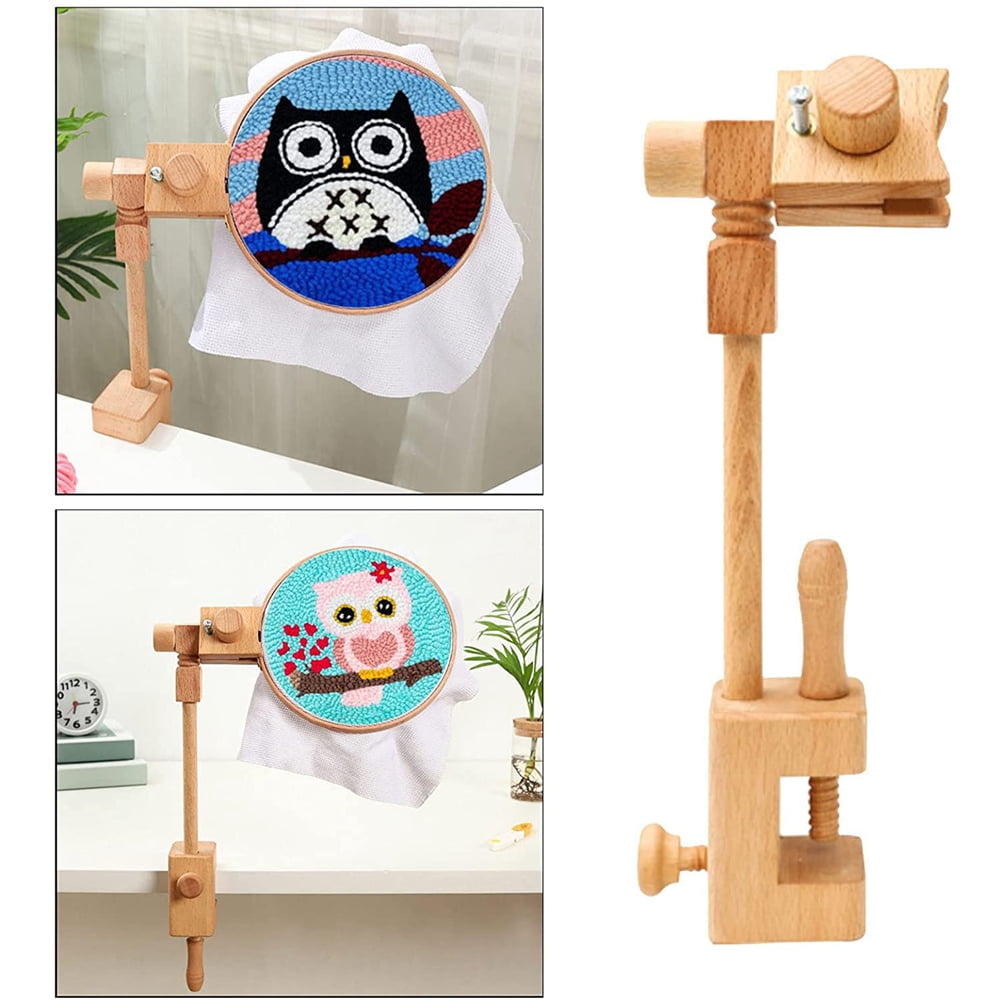 Embroidery Hoop with Clamp,Wooden Frame Rack for All Tables Fit Circle ,Frame Crosstitch,Embroidery Holder