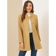 thumbnail image 2 of Unique Bargains Women's Winter Overcoat Stand Collar Single Breasted Long Coat 2XL Khaki, 2 of 6